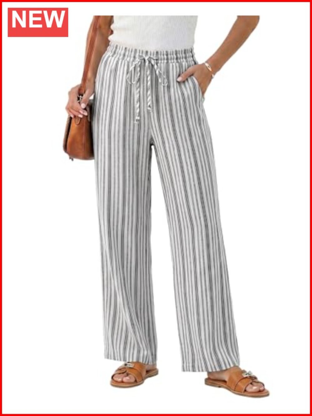LINEN WIDE LEG PANTS